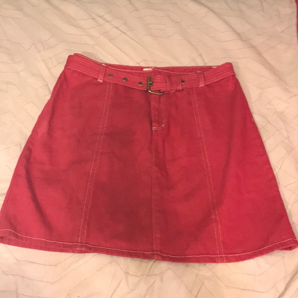 Vintage red jean fabric skirt